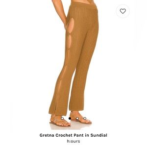 H:ours gretna cut out crochet tan sundial nude beach pants cover up M